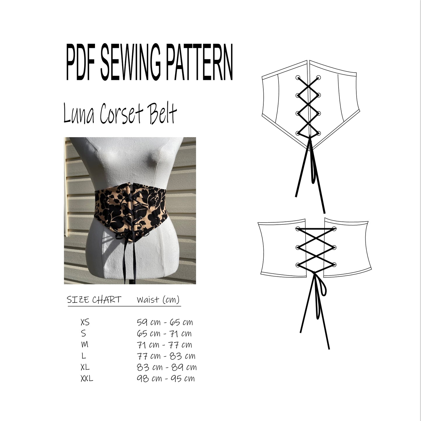 Luna Corset Belt Sewing Pattern