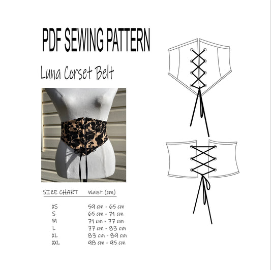 Luna Corset Belt Sewing Pattern